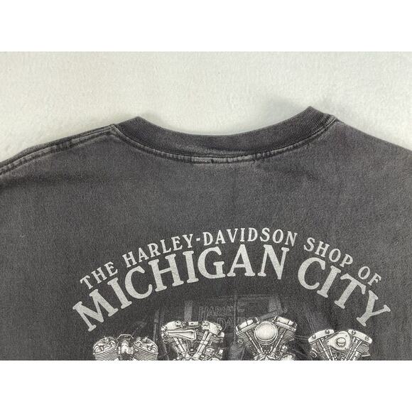 Harley Davidson Genuine Motorcycle 100 Years Logo Michigan City T-Shirt - Size L - Picture 9 of 9